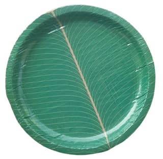 9" Green Leaf Paper Plates