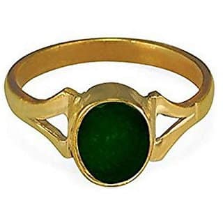 CEYLONMINE 5.25 ratti Emerald stone ring natural & original gemstone panna gold plated ring for astrological purpose