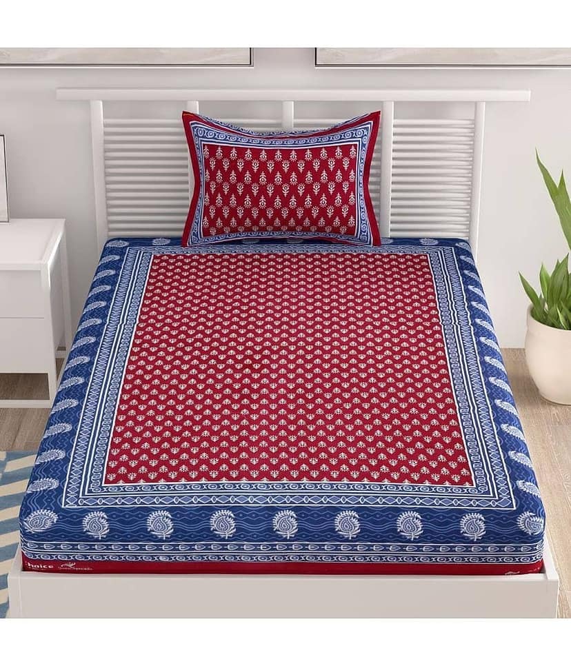 unique choice Cotton Single Bedsheet ( Maroon )