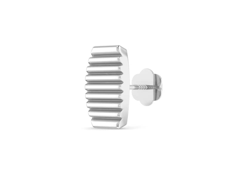 Oblong Stripes Ear Stud For Men (1 Pc Only) view 2