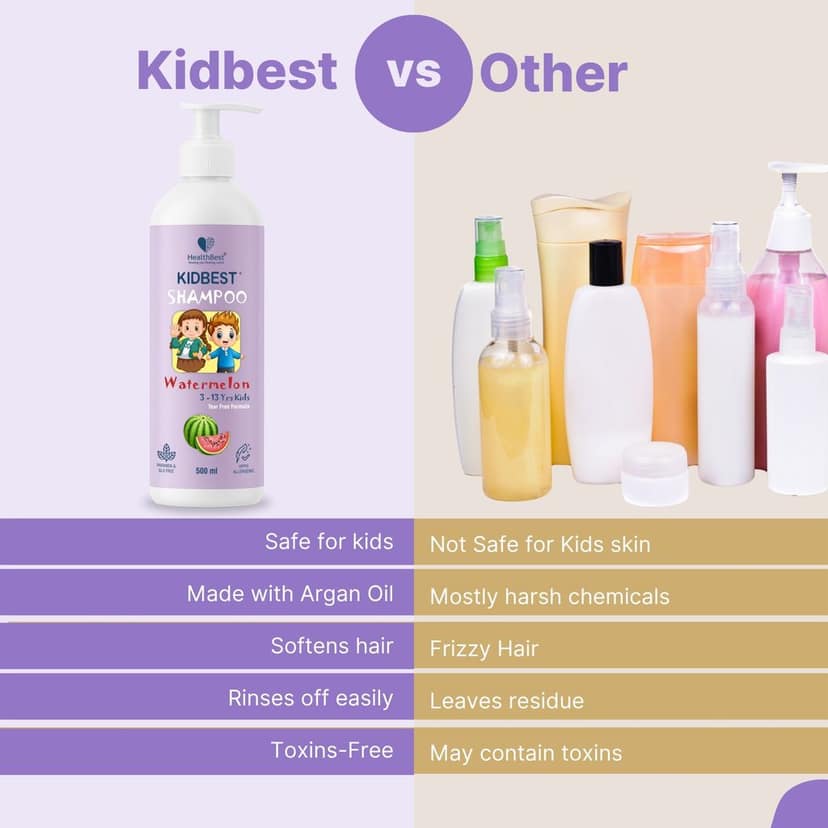 HealthBest Hair Shampoo for Kids | Extra Nourishing | Dry & Damaged to normal Hair | Tear, Paraben, SLS free - 500ml view 6