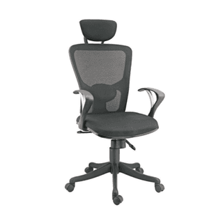 Set with Net - Back In Mesh, Fabric Seat With Adjustable Lumbar, Fixed Arm, Nylon Base & Castor (CS-M05-MB)