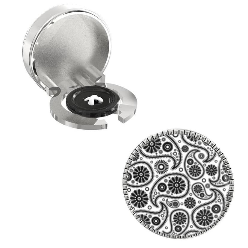 The Smart Buttons - Shirt Button Cover Cufflinks for Men - Paisley Teardrop Design Pattern