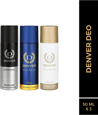 Denver Pride, Imperial & Black Code Deodorant Spray for Men 50 ml ( Pack of 3 )