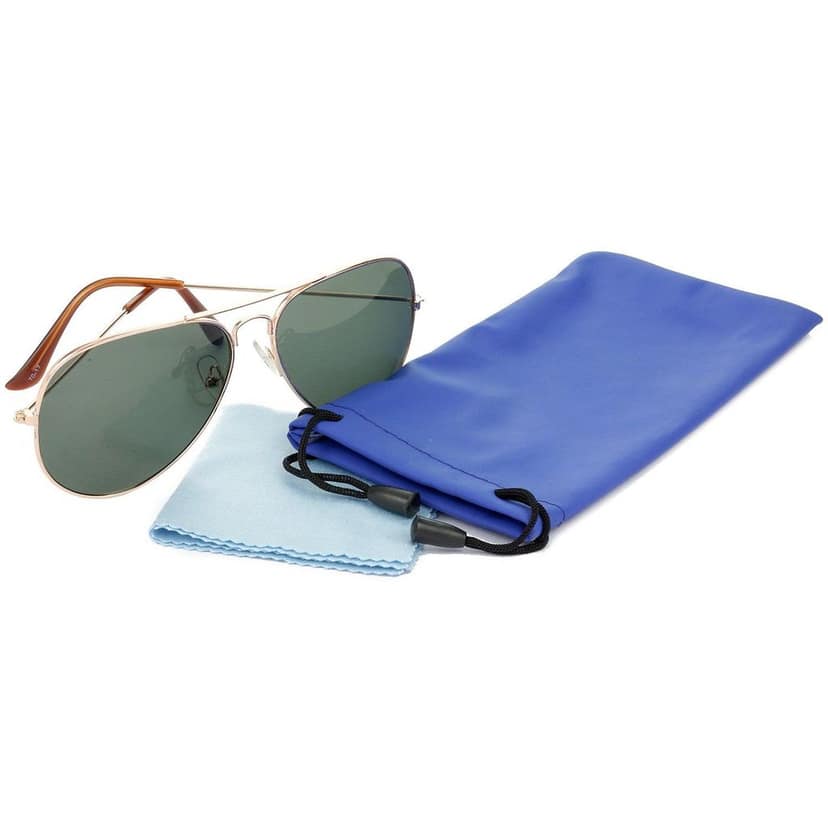 HRINKAR Pilot Stylish Sunglasses For Men And Women (Green And Blue Lens | Gold And Grey Frame - HCMB119) With Free Paper 3D Glass view 5