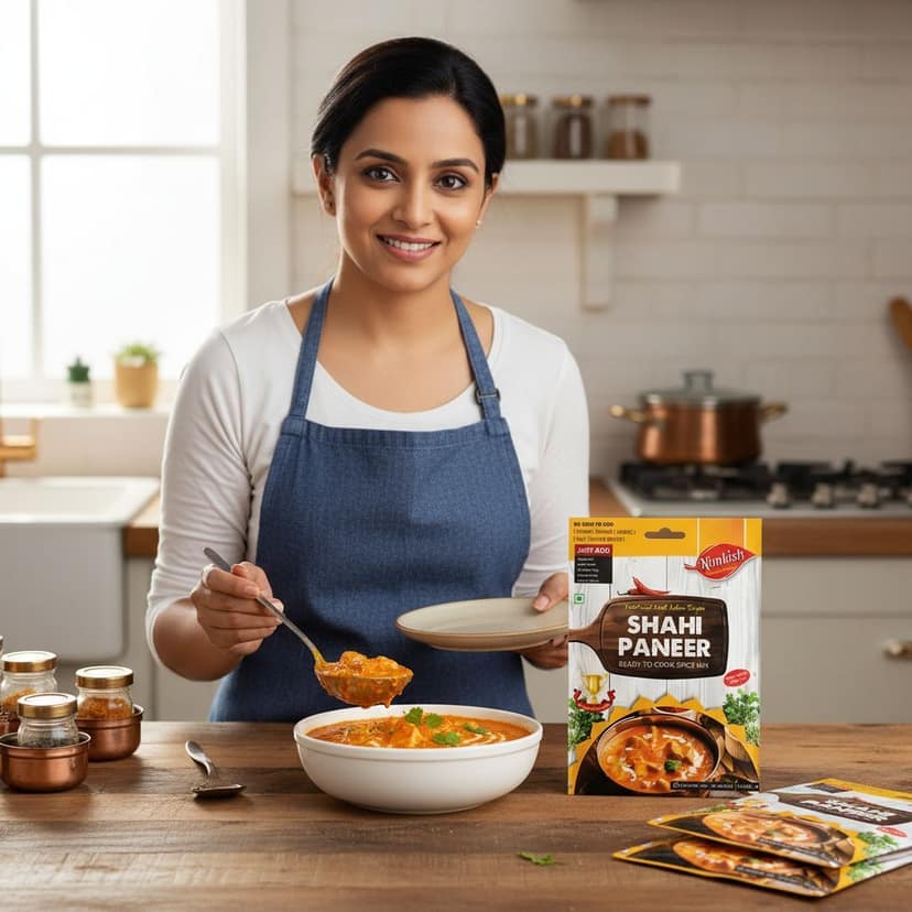 Nimkish Shahi Paneer Ready to Cook Spice Mix | 60g | Onion Ginger Garlic Already in Mix | Himalayan Recipe view 3