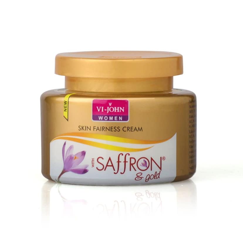 VI-JOHN Women Gold Saffron Fairness Cream For Uneven Skin Tone & Rejuvenate Skin | Chemical Free Face Cream For Radiant Glow And Dark Spots (All Type Skin) 50GM (Pack Of 5) view 4