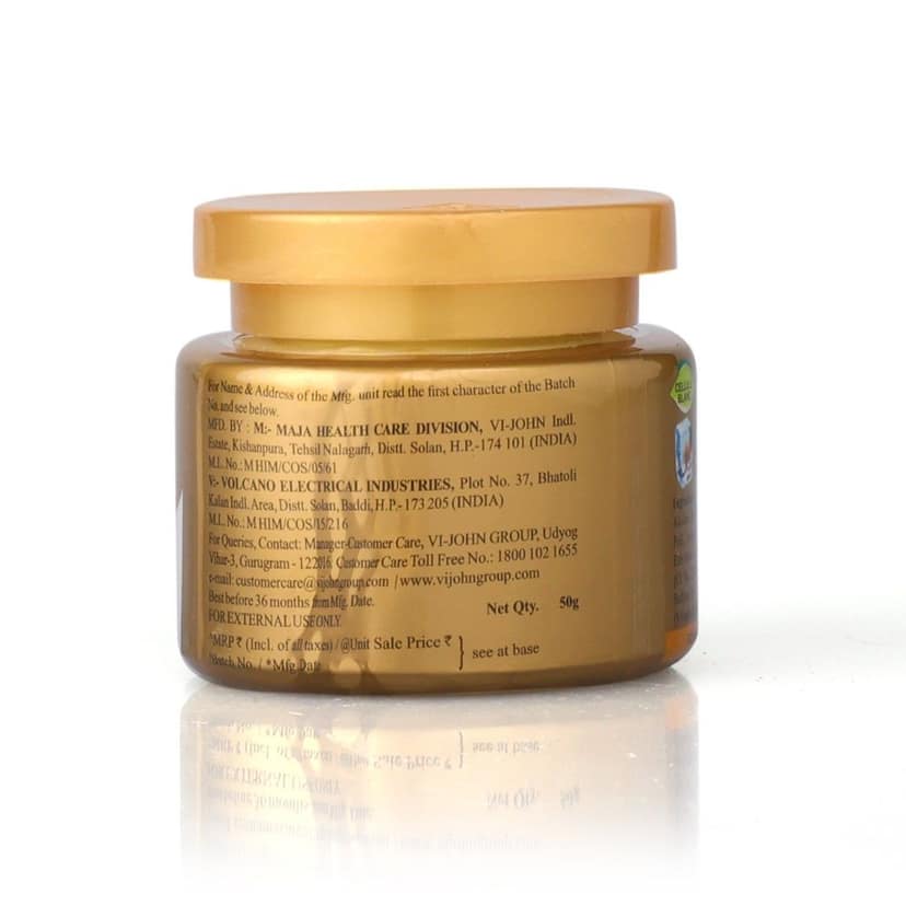 VI-JOHN Women Gold Saffron Fairness Cream For Uneven Skin Tone & Rejuvenate Skin | Chemical Free Face Cream For Radiant Glow And Dark Spots (All Type Skin) 50GM (Pack Of 5) view 7