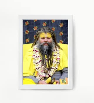 NOKKES Premanand Ji Maharaj White Religious Photo frame 5X7 Inch Photo Frame_WEW12