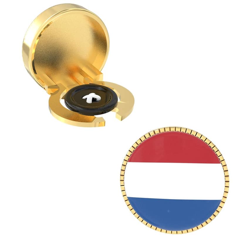 The Smart Buttons - Shirt Button Cover Cufflinks for Men - Netherlands Flag Style view 7