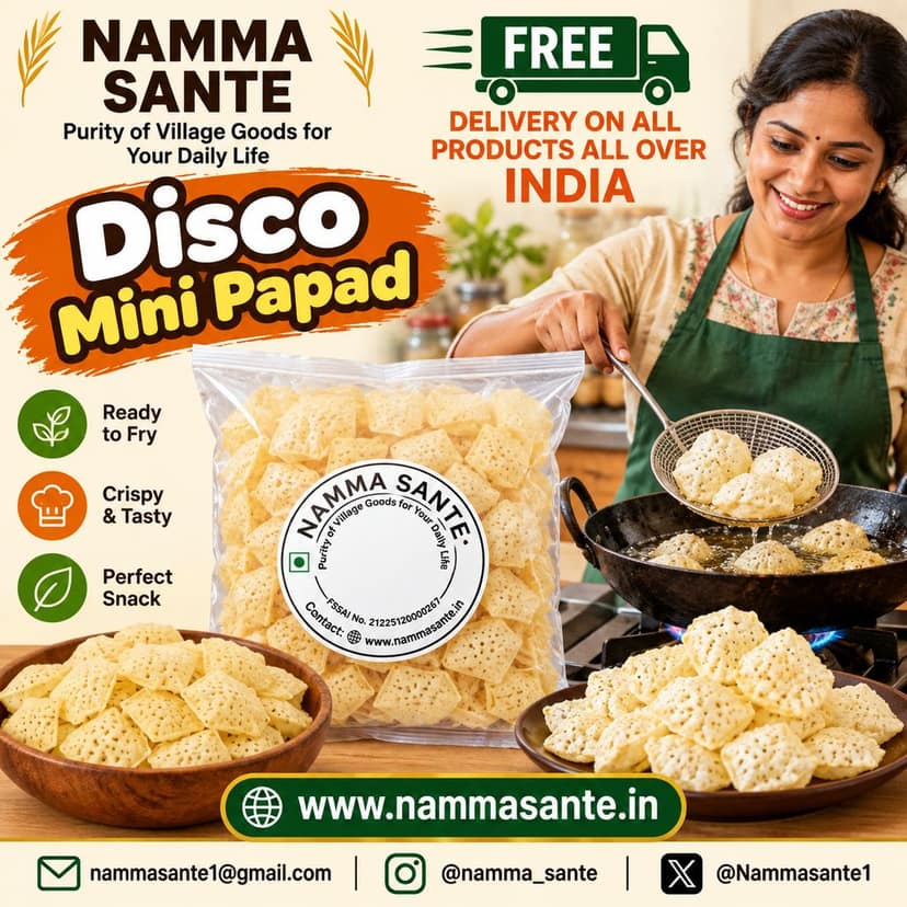 Mini Disco Papad | Mini Papad | Disco Papad | Small Papad | Mini Fry Papad view 4