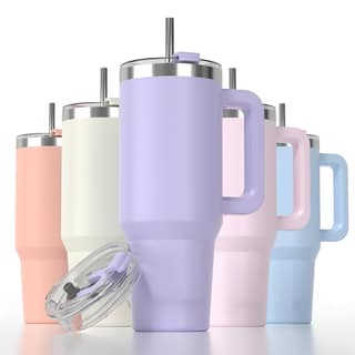 KKK Retailers 1.2 ML Hot and Cold Tumbler with Handle and Straw Lid Double Insulated Cup Reusable Stainless Steel Water Bottle 100 Percent Leak Proof Mug Cupholder for Gym and Travelling