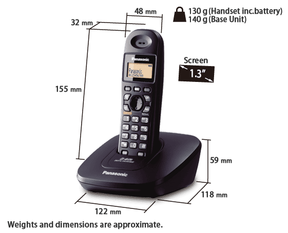 Panasonic KX-TG3611SX Landline Digital Cordless Telephone view 2