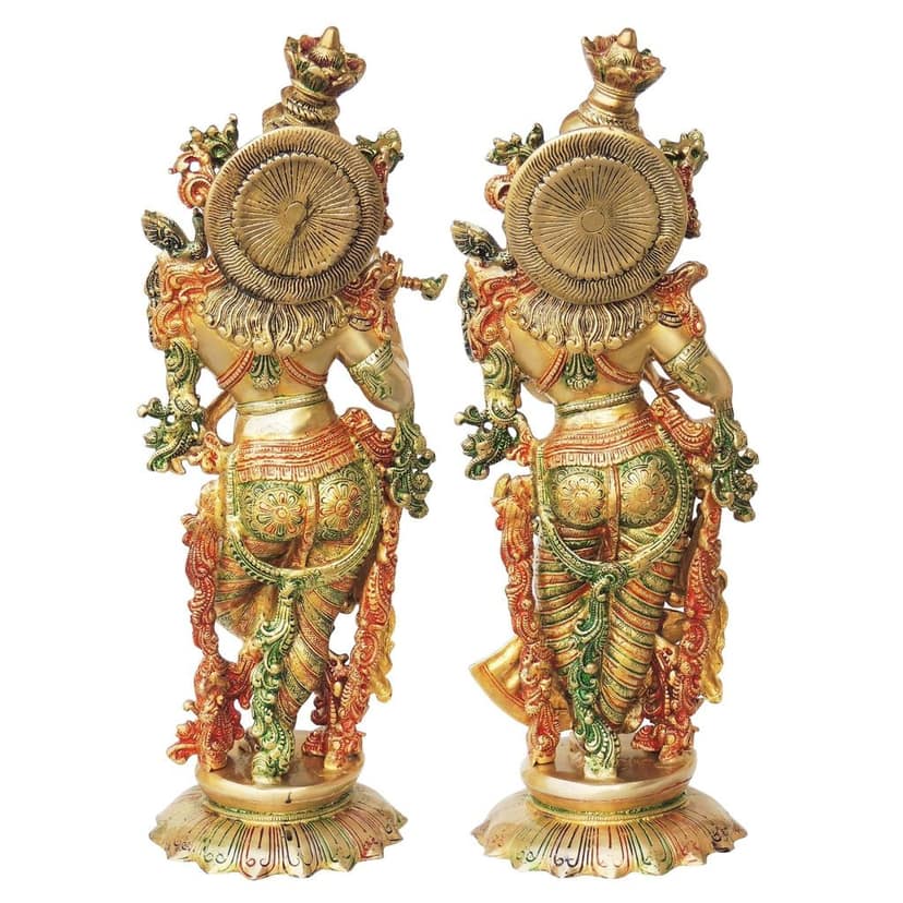 Brass Radha Krishna God Idol ? Premium Temple Decor, Height : 25.5 Inch (BSMAS1379) view 4