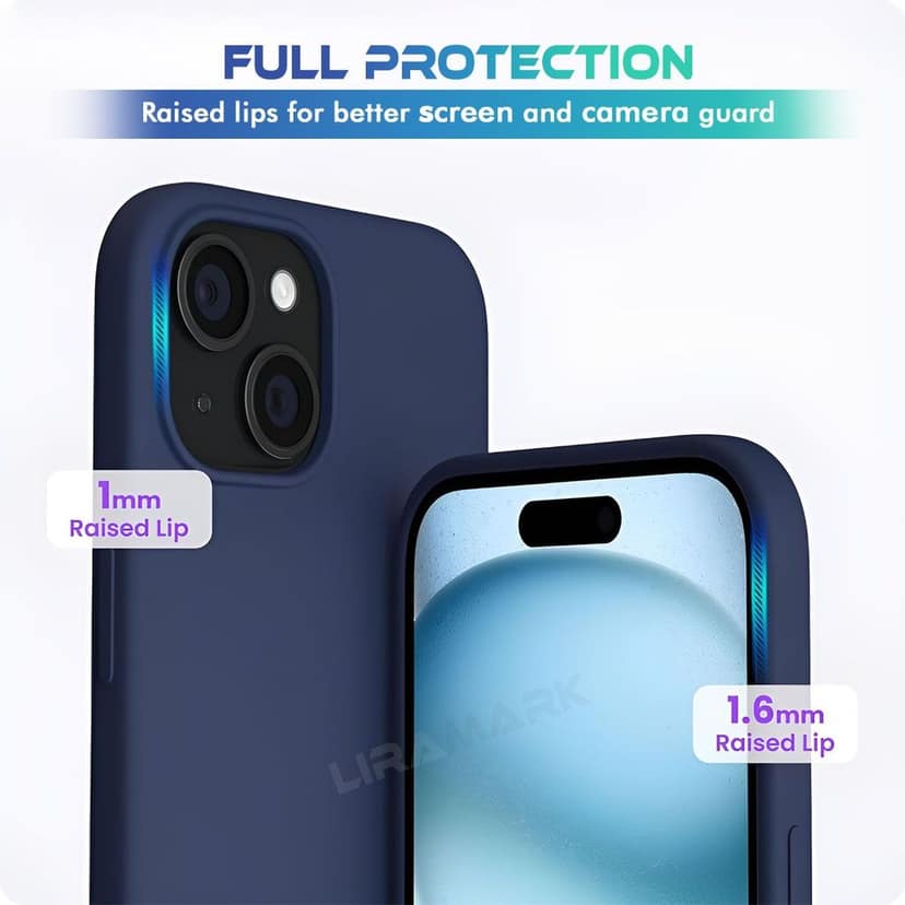 LIRAMARK Liquid Silicone Soft Back Cover Case for iPhone 15 Plus (6.7 inch) view 5