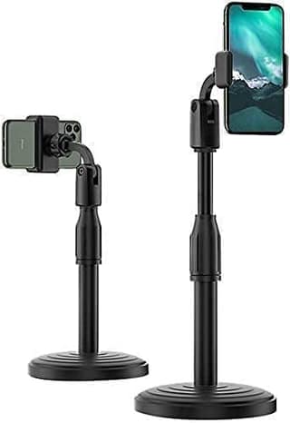 Broadcast Mobile Phone Stand Multi-Angle Adjustable Desk Mount Holder 360 Rotate for Online Classes Live Streaming