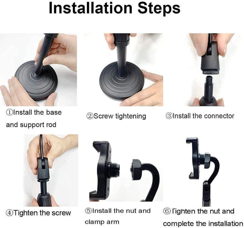 Broadcast Mobile Phone Stand Multi-Angle Adjustable Desk Mount Holder 360 Rotate for Online Classes Live Streaming view 6