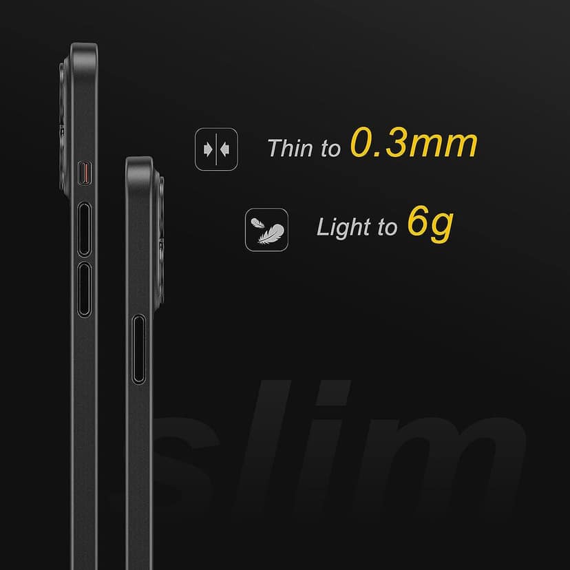 Memumi Ultra Slim 0.3mm Back Cover Case for Apple iPhone 13 Pro Max - Black view 4