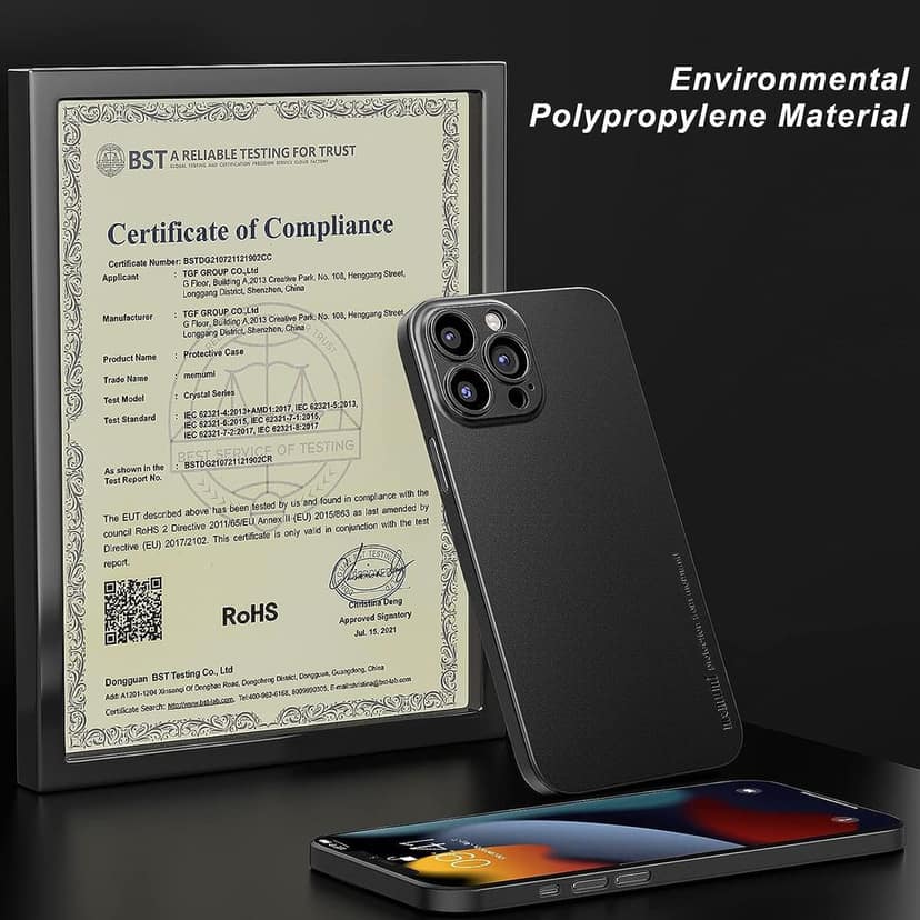 Memumi Ultra Slim 0.3mm Back Cover Case for Apple iPhone 13 Pro Max - Black view 6