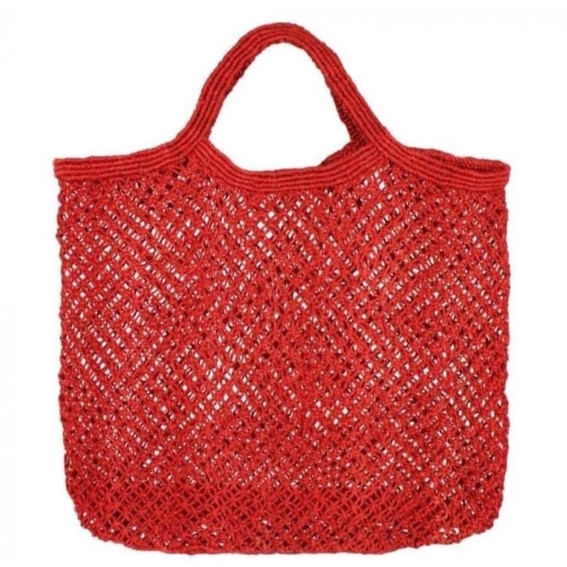 Red Mesh Market Grocery Bag view 2