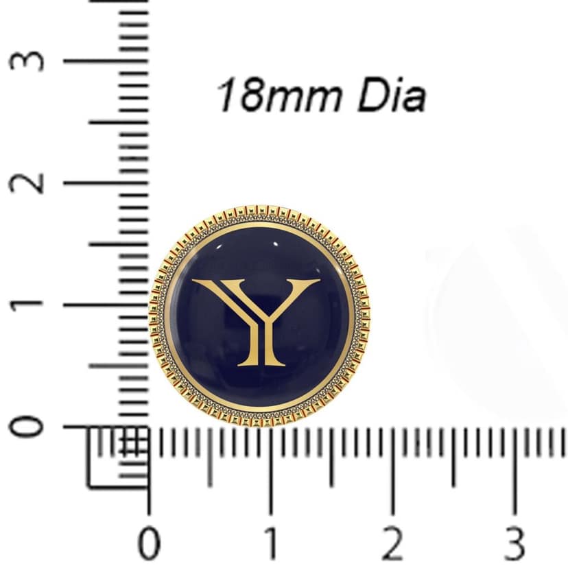 The Smart Buttons - Gold Colour Plated Shirt Button Cover Cufflinks for Men - Personalized Initials - Y view 6