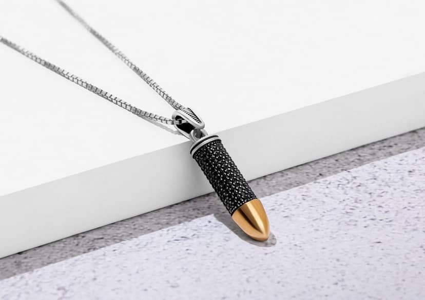 Obsidian Bullet Pendant view 4