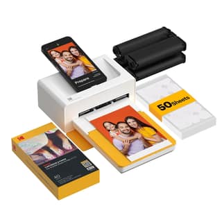 KODAK Dock Plus 4x6 Photo Printer, Smartphone Docking, 4PASS, 50 Sheets KODAK Dock Plus 4x6 Photo Printer, Smartphone Docking, 4PASS, 50 Sheets - White / Printer + 80 Sheets Bundle