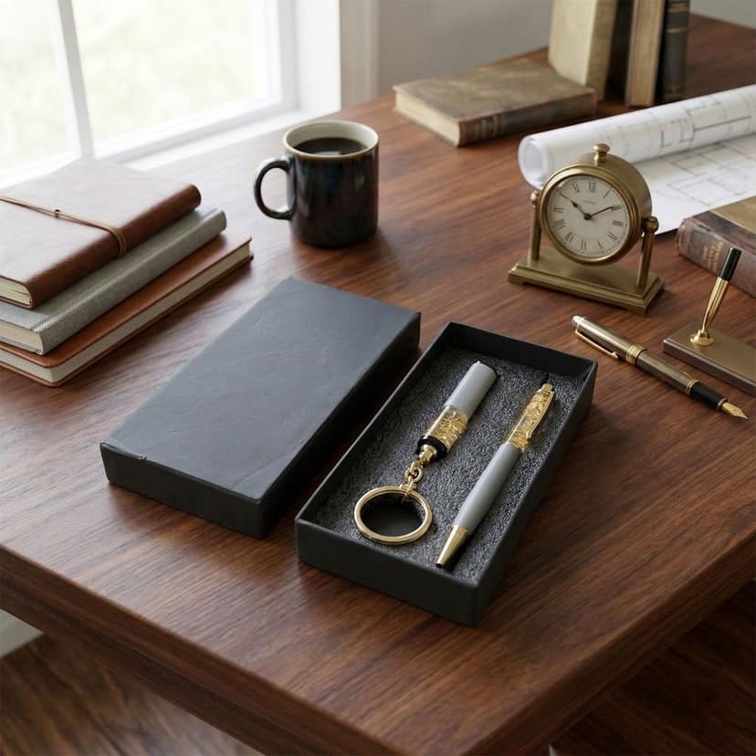 Premium 2 In 1 Keychain and Pen – Stylish Office Gift Set view 2