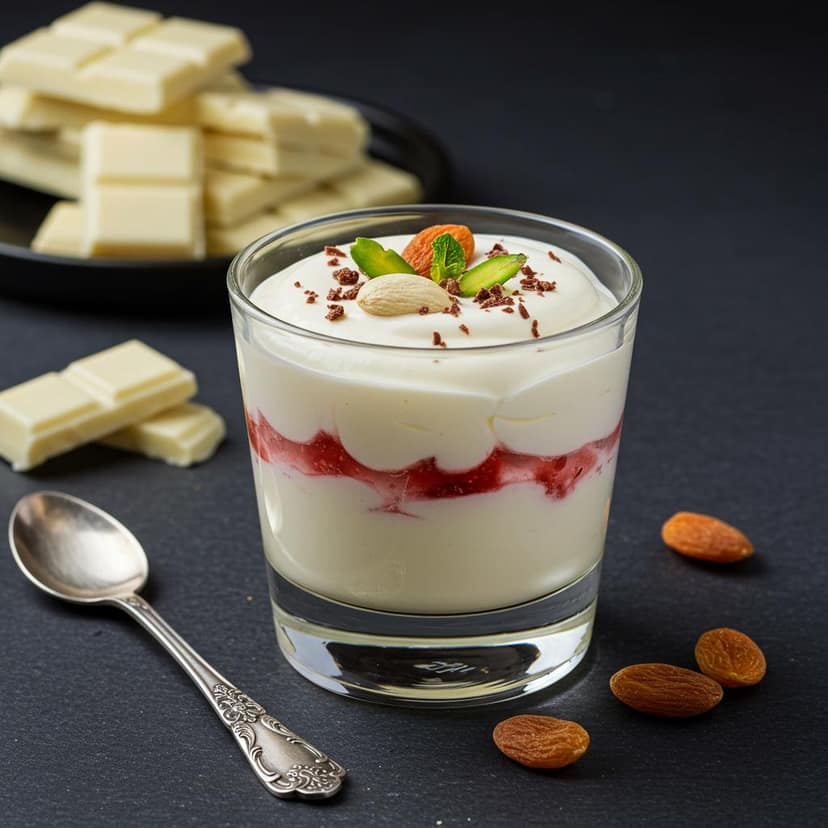 White Chocolate Mousse (with dry fruits)