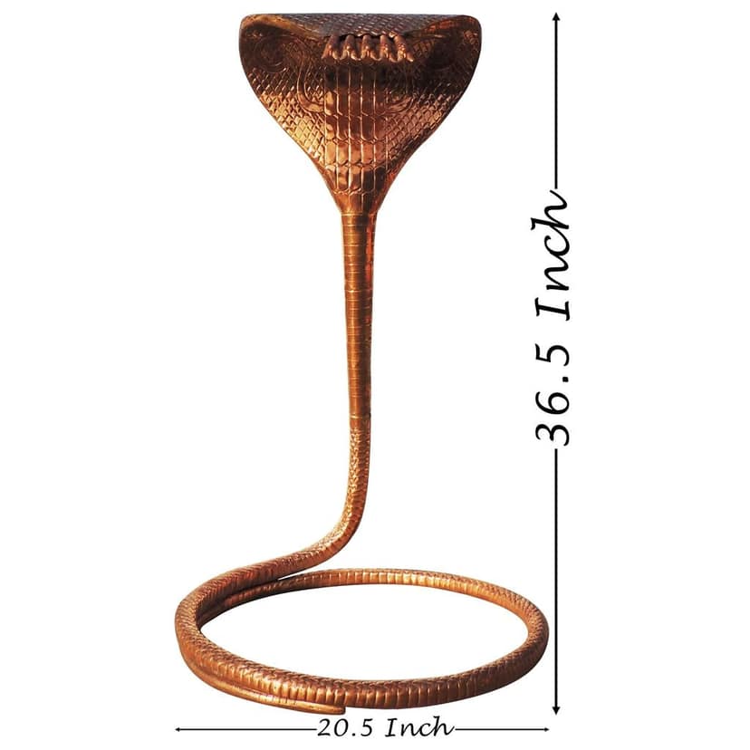 Brass Shivling Cobra ? Extra Large Naga Dev Showpiece, 36, Height : 36.5 Inch (ZMAS312 M) view 2