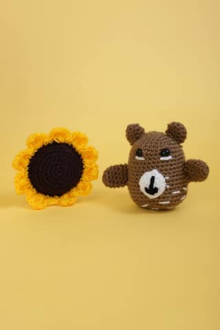 The Original Knit Beginner's Crochet Kit (Set of 2) - Brown & Yellow