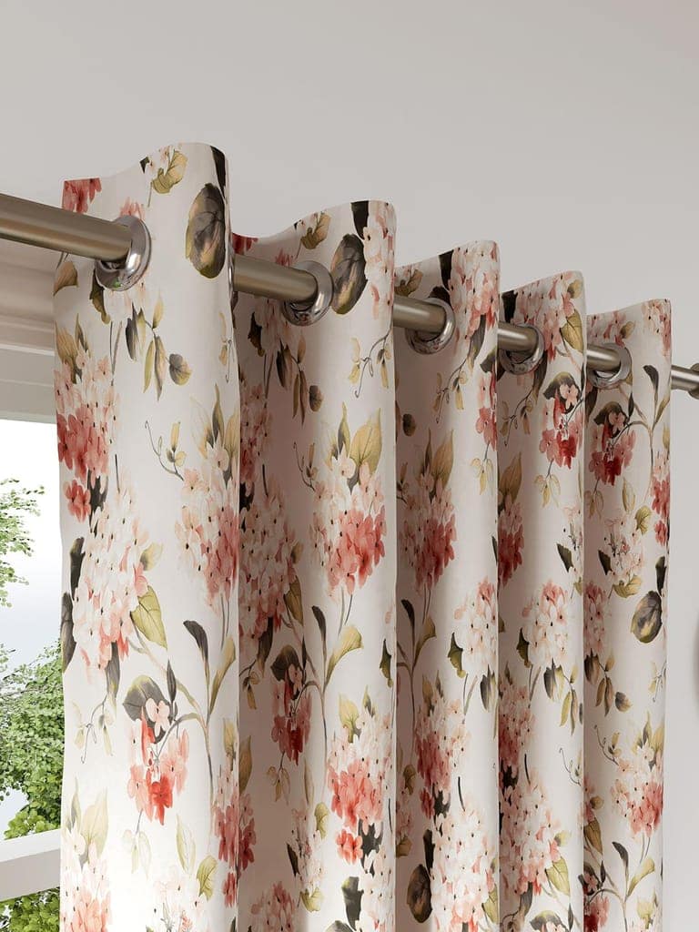 DDECOR - 100% PolyesterFloral PatternWindow 5 Ft|135 CM X 160 CM| - Pink view 2