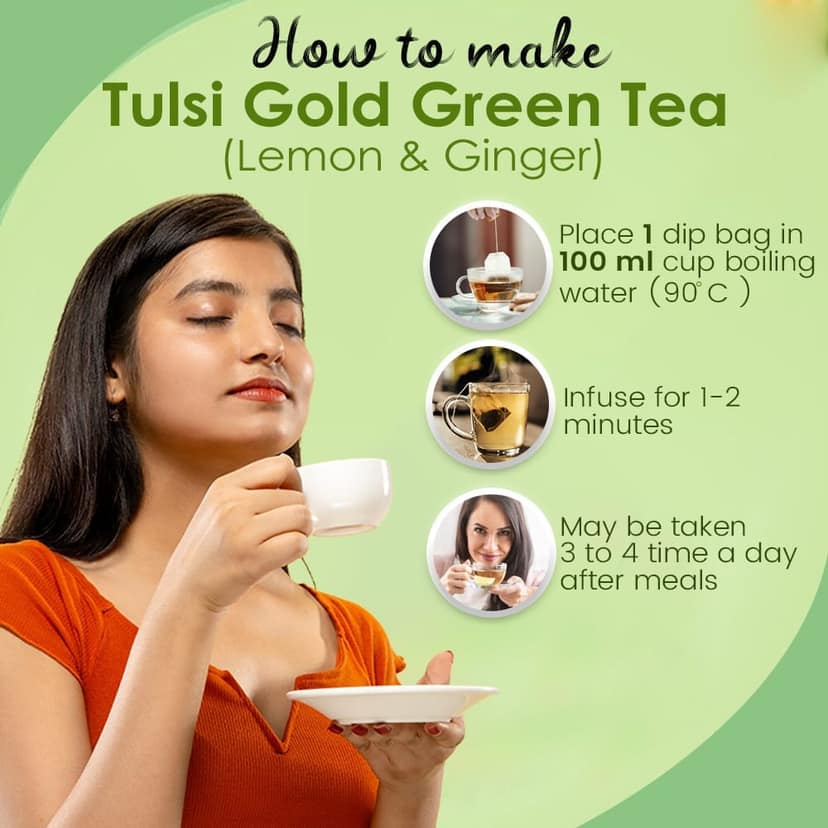 Kudos Tulsi Lemon & Ginger Green Tea (2g X 25tea Bag) view 6