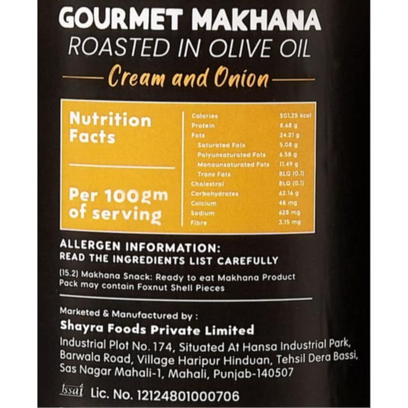 GOURMET MAKHANA ROASTED IN OLIVE OIL - CREAM AND ONION - 65 gm view 4