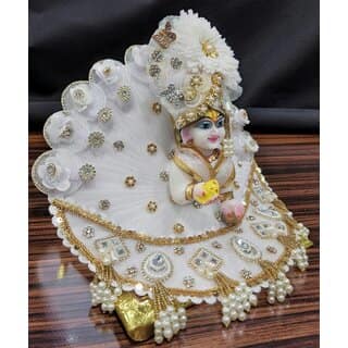 Designer Laddu Gopal Dress with Pagdi | Heavy Embroidery Krishna Ji Shrin view 2