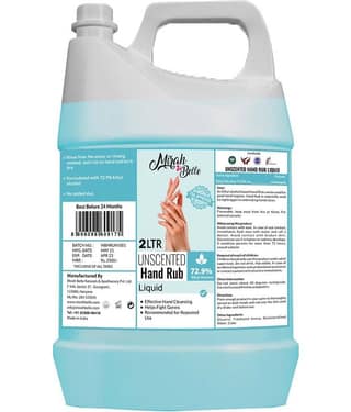 Mirah Belle Unscented - Hand Rub Sanitizer Liquid Can (2 Ltrs) Sanitizers 2000 mL Pack of 1