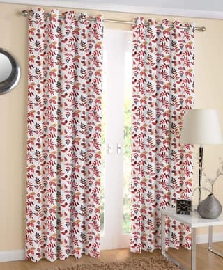 AIRWILL, 100% Cotton Curtains Self Designed with The Size of 4ft in Width and 7ft Length, Eyeleted Door Curtains. Pack of 2 Pieces.