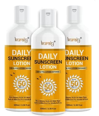 KURAIY SPF 50 PA+++ Sunscreen UV Lotion sunblock 75ML PACK OF 3