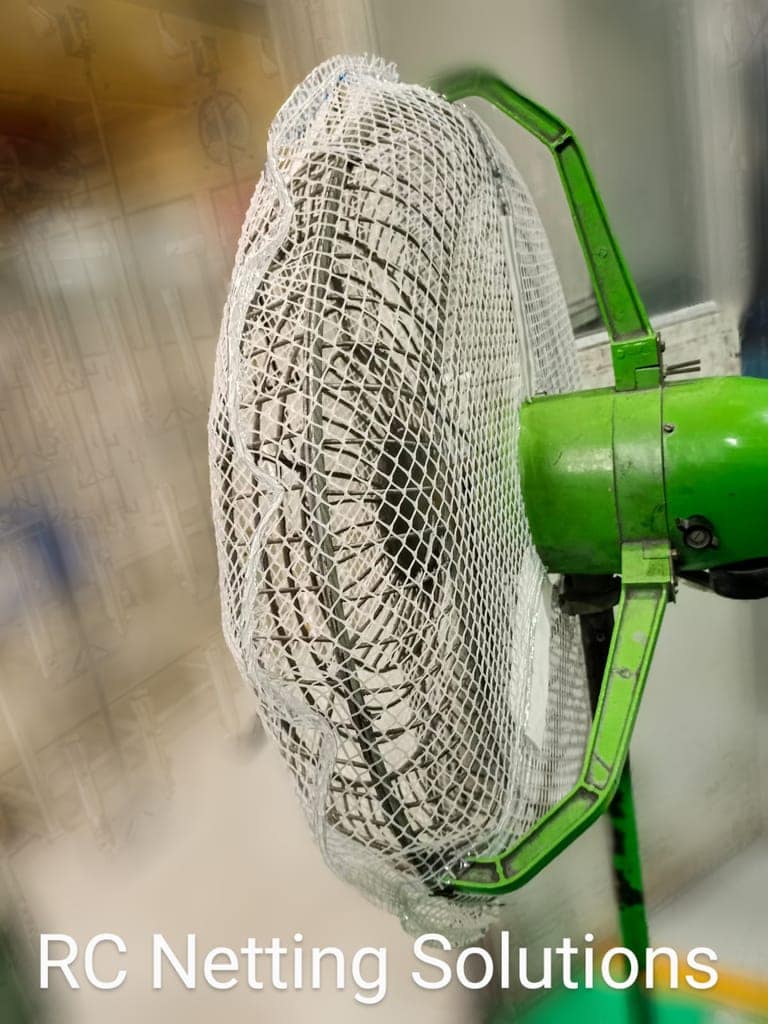 RC NETTING SOLUTIONS Industrial Fan Safety Net Cover for Finger Protection - Standard Fan Size or Sweep- 450 mm (18 inch) Industrial Fan Net Cover (Natural White) view 2