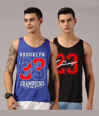 Diversify Pack of 1 Polyester Gym Vest For Men ( Multicolor )
