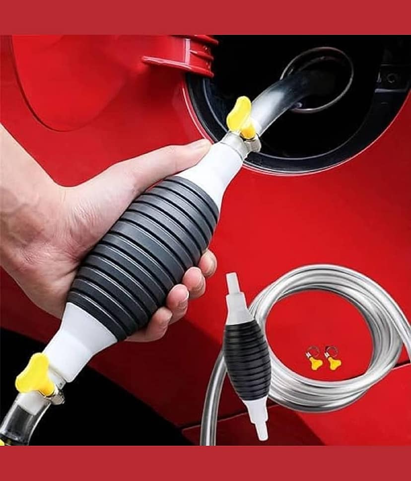 RAMDEV ENTERPRISE Fuel Transfer Pump, Oil Transfer Pump, High Flow Siphon Hand Oil Pump, Portable Manual Car Fuel Transfer Pump for Petrol Diesel Oil Liquid Water Fish Tank with 2M Syphon Hose (Multi).