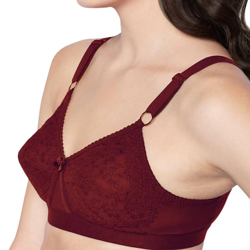 Bodycare 100% Cotton Lightly Padded Non wired Tshirt Bra-Pack of 3 view 6