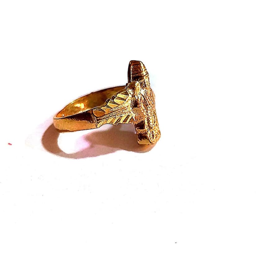 Gold plated lord pandu ranga swamy Ring for Men and Women view 4