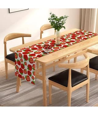 Aazeem Velvet 4 Seater Table Runner ( 180 cm x 30 cm ) Single Maroon