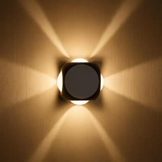 Light (Pack of 1) IP-65 Rainproof & Shockproof Alluminium Body 4 Way Exterior Wall Step Light Fixture (Warm White)
