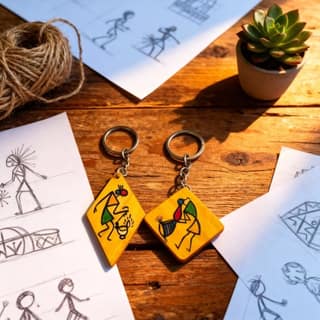 Tisser Brown Set of 2 Keychains – Premium Handcrafted Eco-Friendly Product