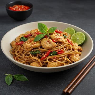 Basil Chicken Noodles