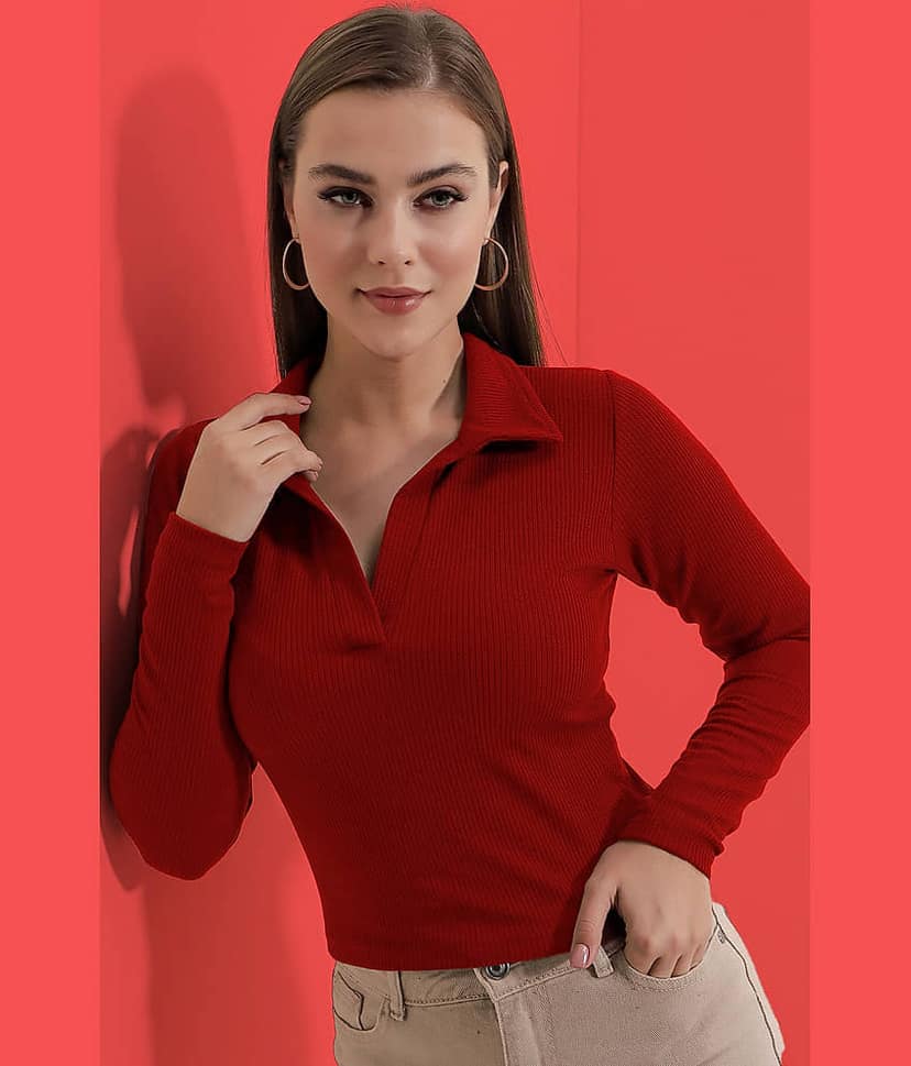 Dream Beauty Fashion Women's Polyester Regular Top ( Red )