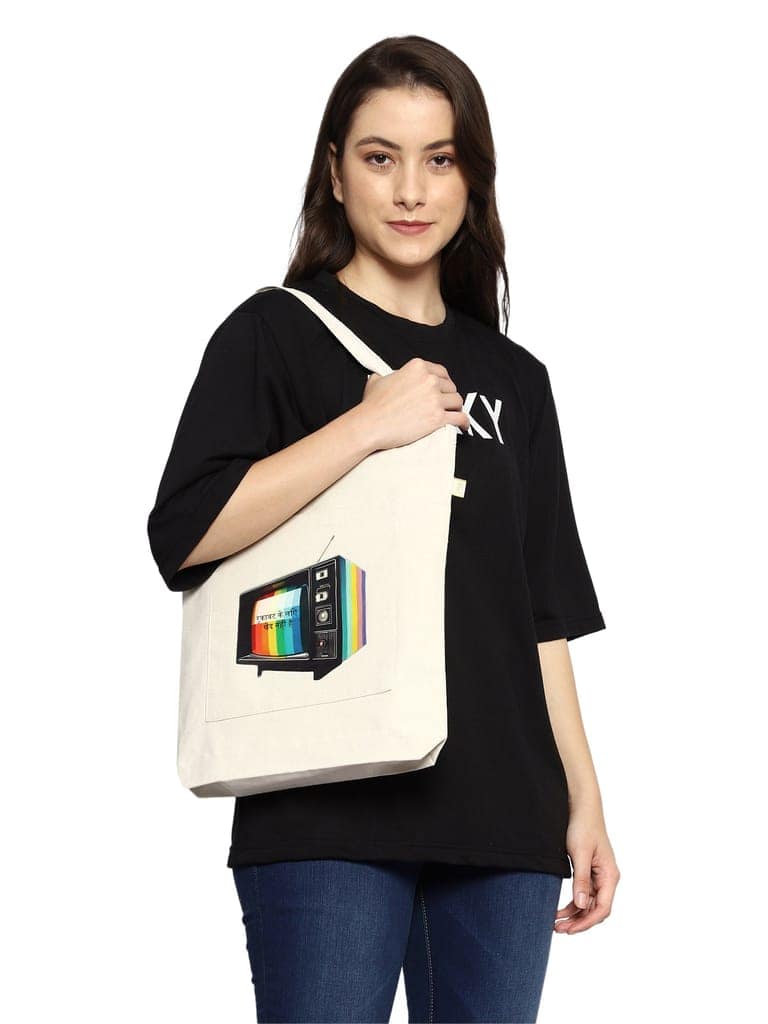 Rukavat ke liye khed nahi hai! - Printed, Cotton tote bag view 5
