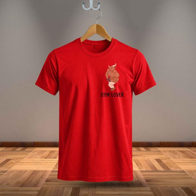 Trishoolin Gym Lover Graphic Theme T-Shirt | Design 40020MB | Cotton Regular Fit | Crew Neck / Round Neck Half Sleeve | Pack of 1